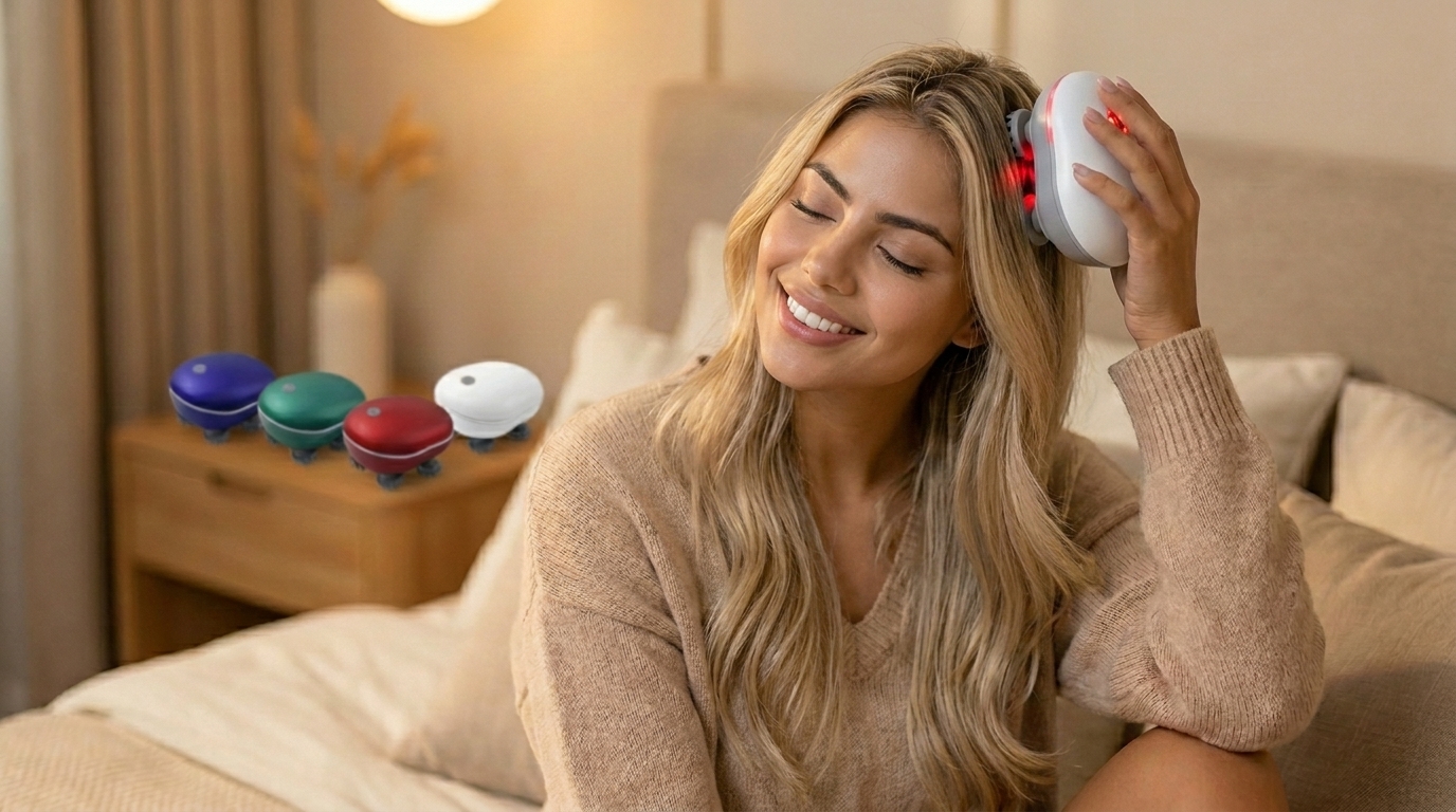 Massageador elétrico em uso